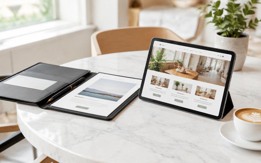 A tablet showing a professionally designed small-business website