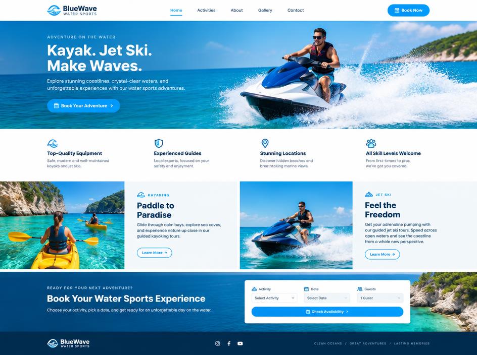 Water Sports Demo website preview